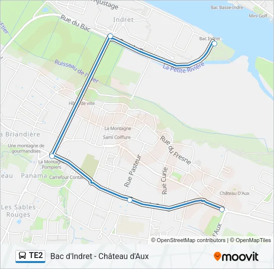 TE2 Bus Line Map