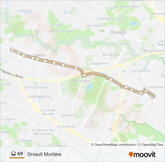 69 Bus Line Map
