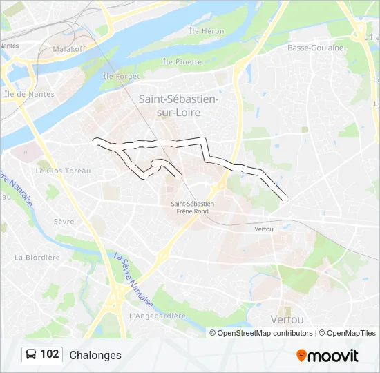 102 Bus Line Map