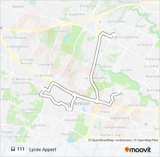 111 Bus Line Map
