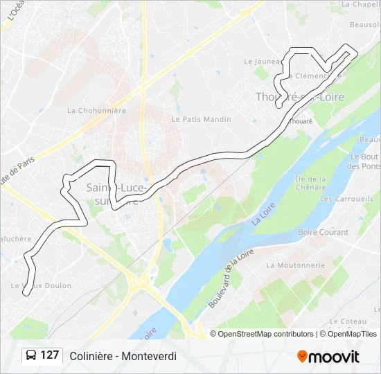 127 Bus Line Map