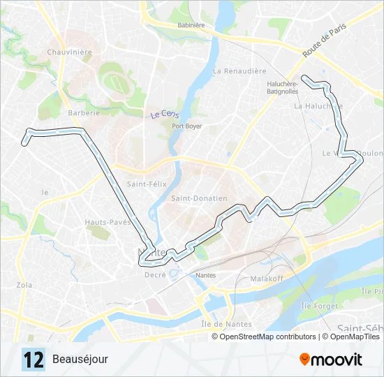 12 Bus Line Map
