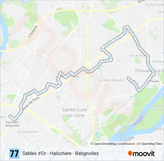 77 Bus Line Map
