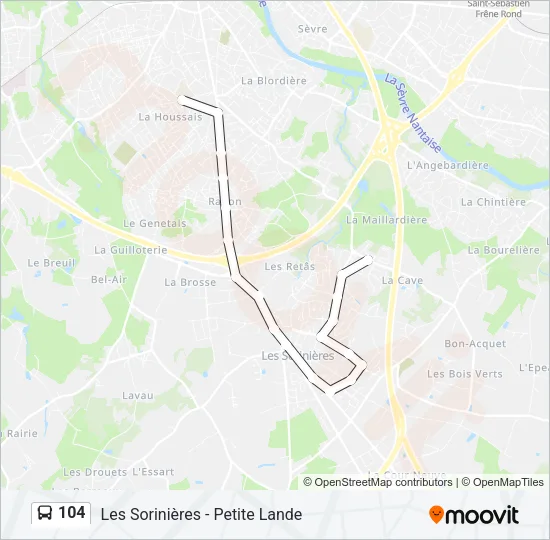 104 Bus Line Map
