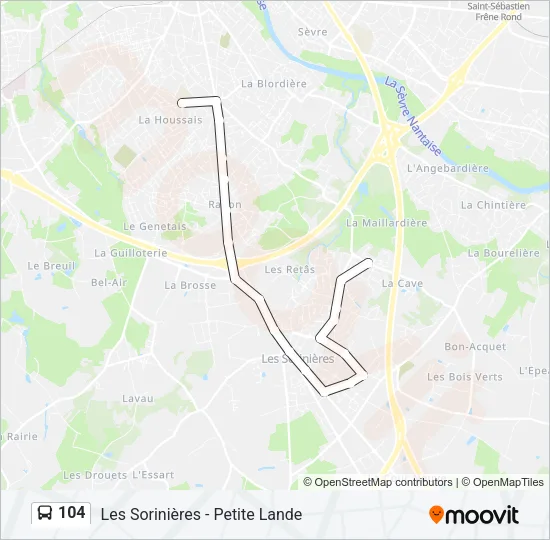 104 Bus Line Map