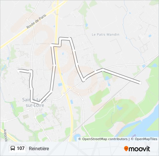 Mapa de 107 de autobús