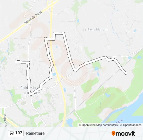 107 Bus Line Map
