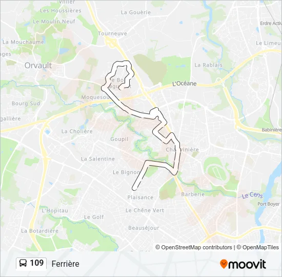 109 Bus Line Map