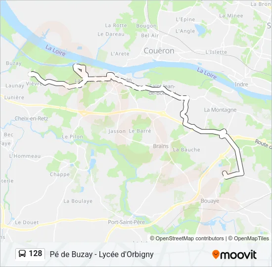 128 Bus Line Map