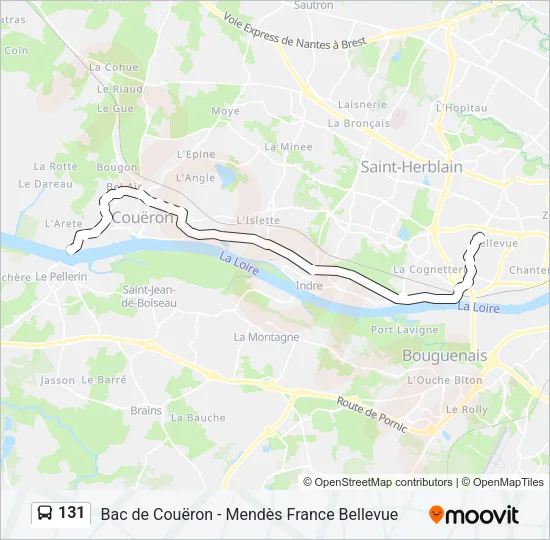 131 Bus Line Map