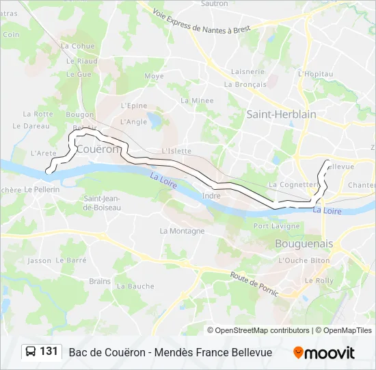 131 Bus Line Map