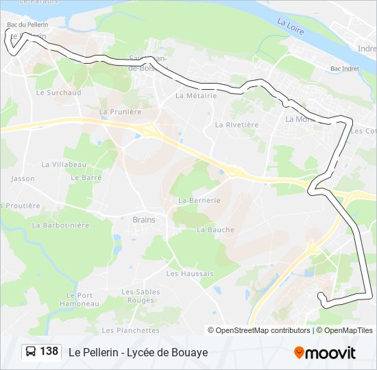 Plan de la ligne 138 de bus