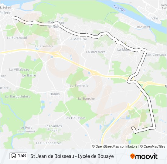 Plan de la ligne 158 de bus