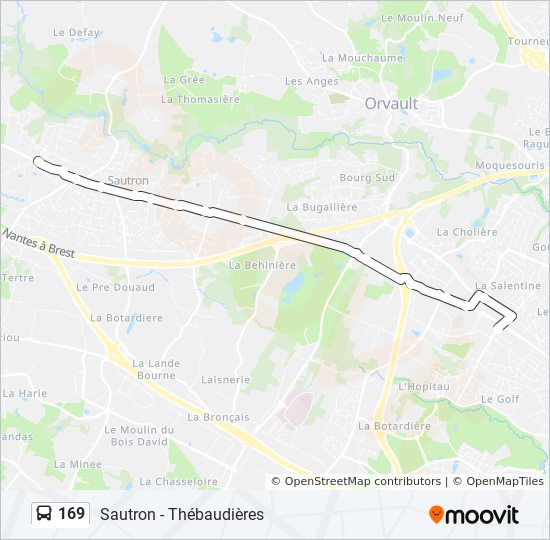 Plan de la ligne 169 de bus