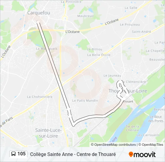 105 Bus Line Map
