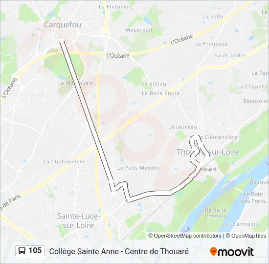 105 Bus Line Map