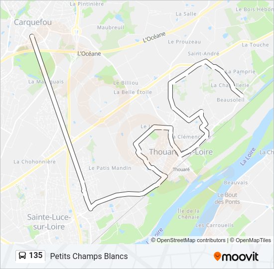 135 bus Line Map