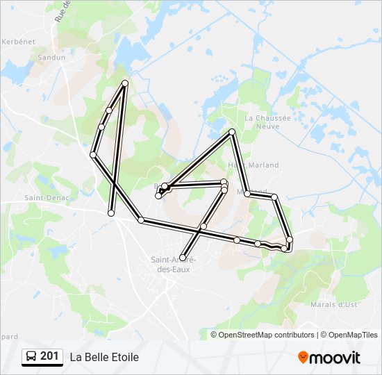 Plan de la ligne 201 de bus