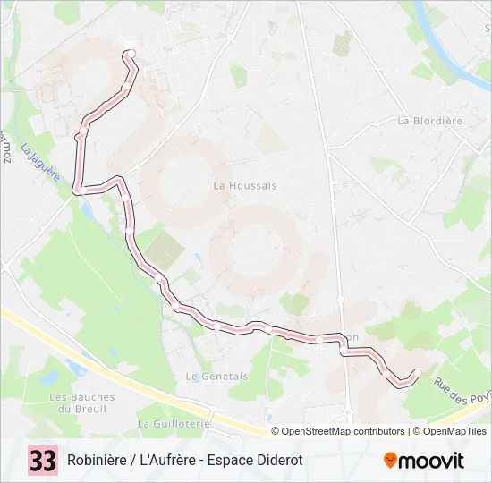 33 Bus Line Map