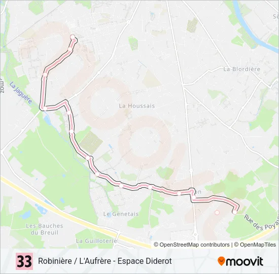 33 Bus Line Map