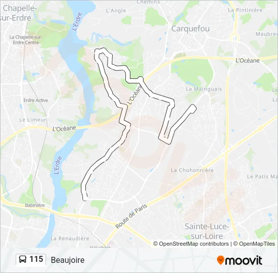 115 Bus Line Map
