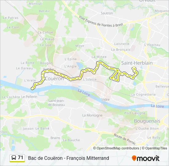 71 Bus Line Map