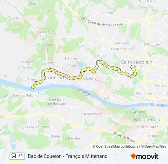 71 bus Line Map