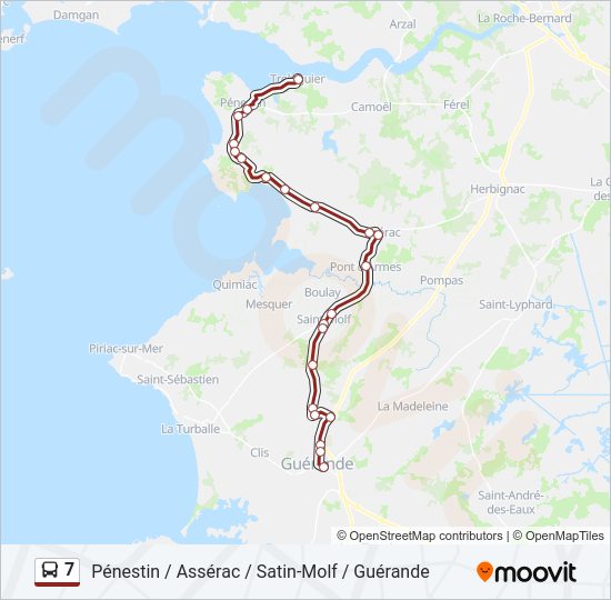 Plan de la ligne 7 de bus