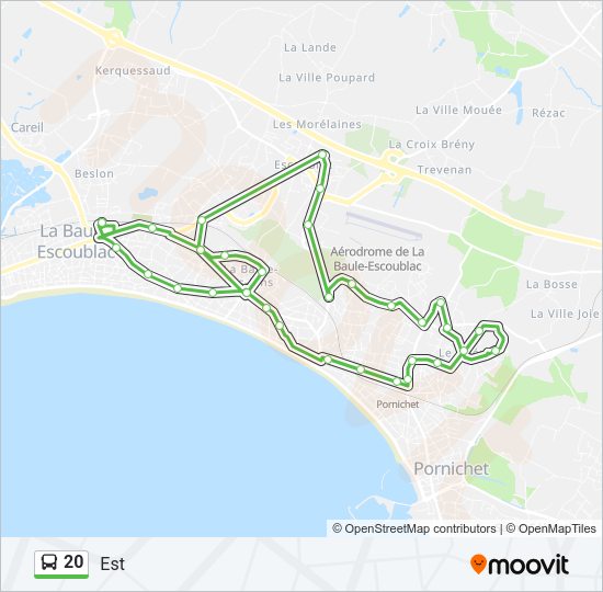 Plan de la ligne 20 de bus