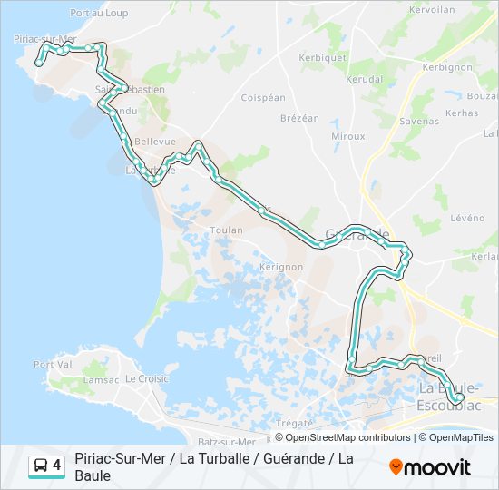 Plan de la ligne 4 de bus