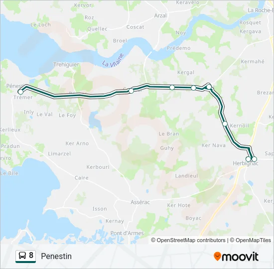 8 Bus Line Map