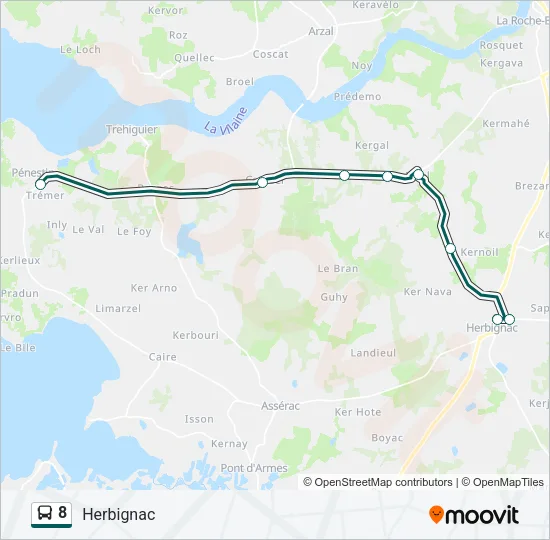 8 Bus Line Map