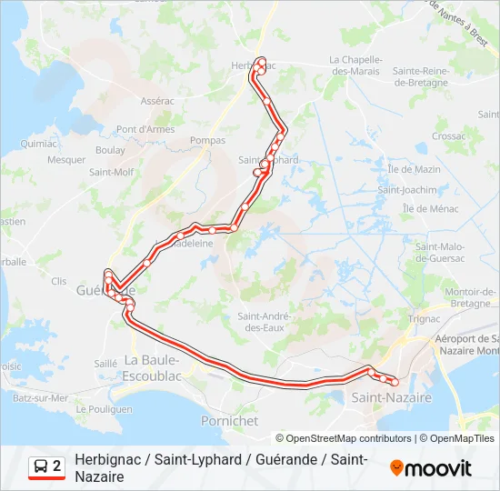 2 Bus Line Map