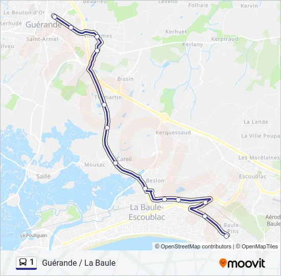 1 Bus Line Map