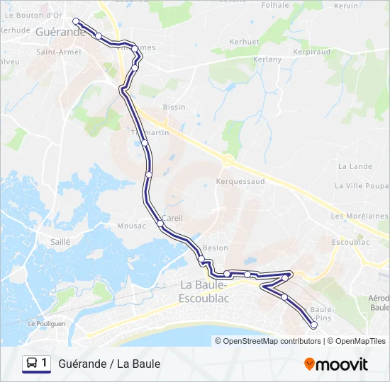 1 Bus Line Map