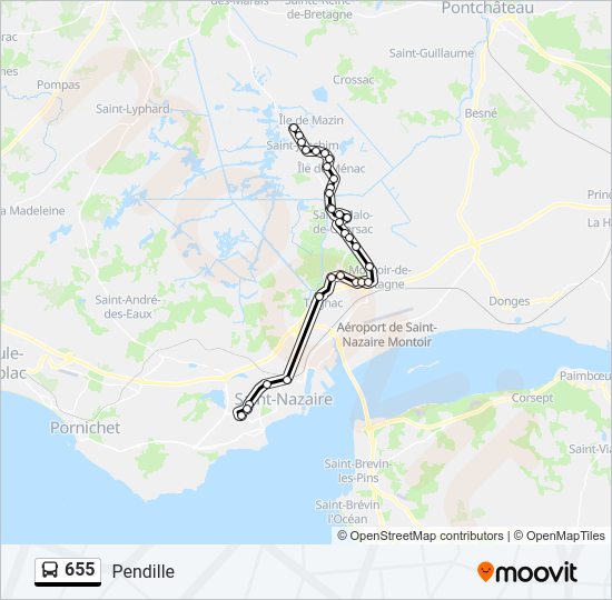 Plan de la ligne 655 de bus