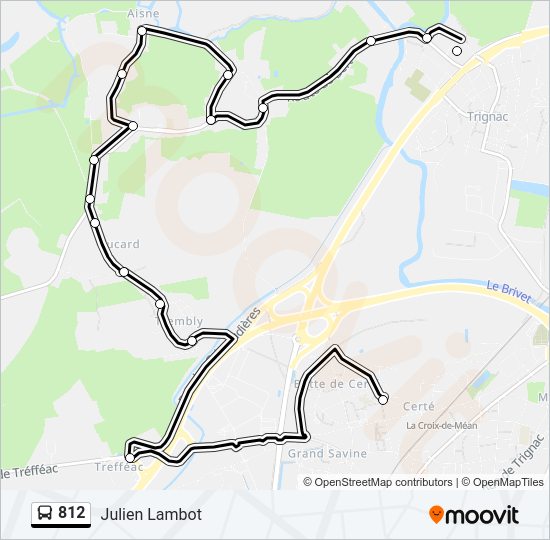 Plan de la ligne 812 de bus