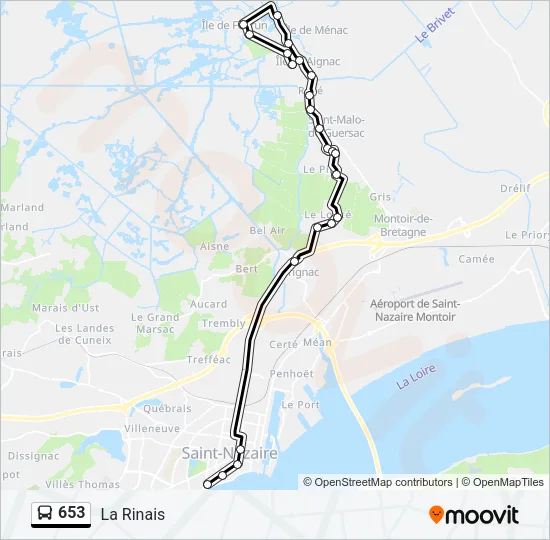 653 Bus Line Map
