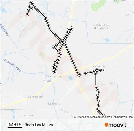 414 Bus Line Map