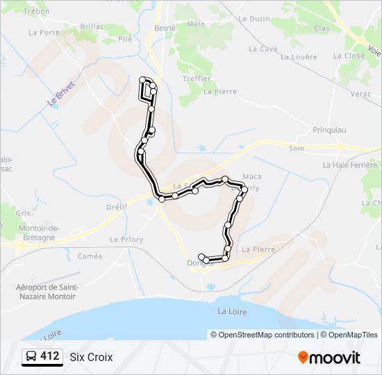 Plan de la ligne 412 de bus