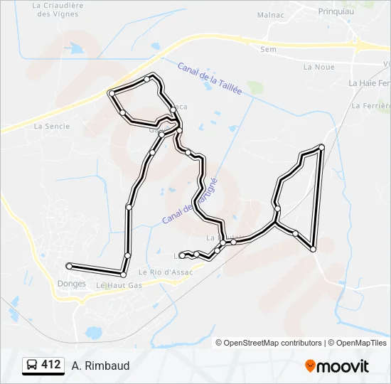 412 Bus Line Map