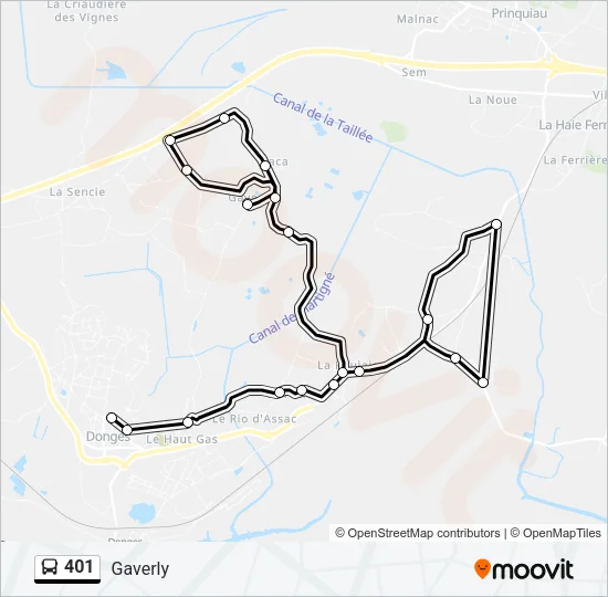 401 Bus Line Map