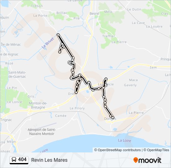 Plan de la ligne 404 de bus