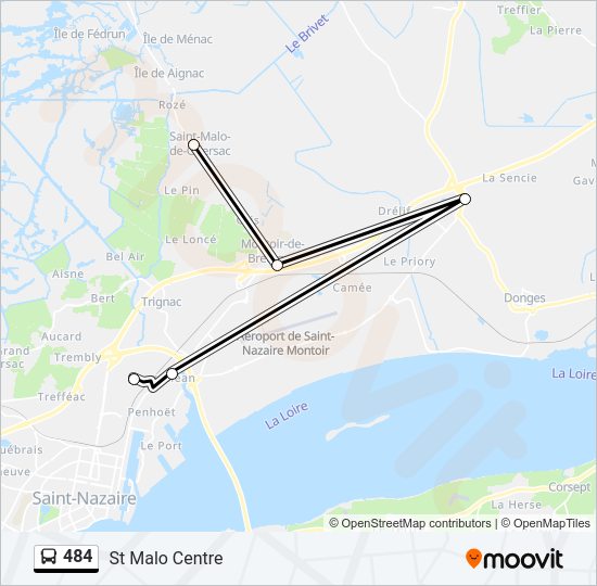 Plan de la ligne 484 de bus