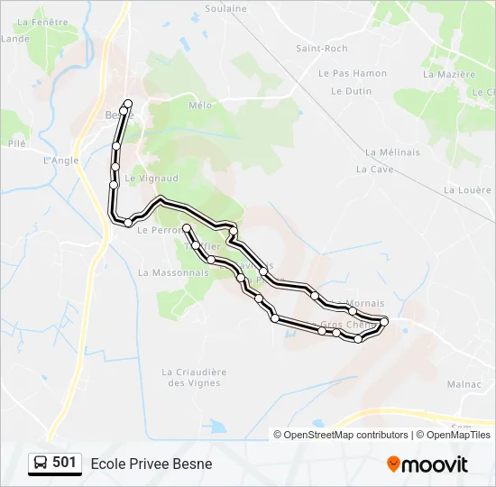 501 Bus Line Map