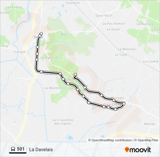 501 Bus Line Map