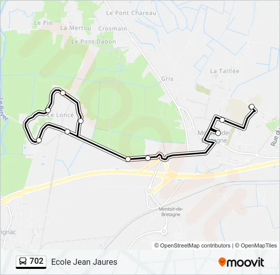 702 Bus Line Map
