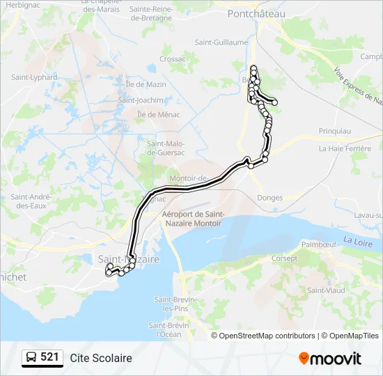521 Bus Line Map