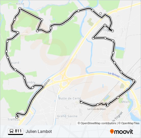 Mapa de 811 de autobús