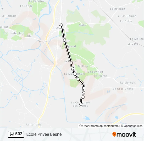 502 Bus Line Map